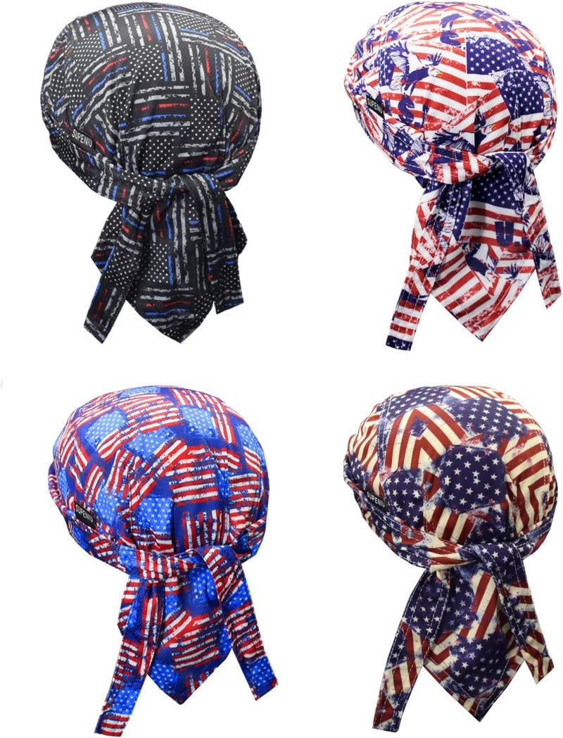 Supeniu Doo Rags Beanie Hats Skull Caps Dew Rag Bandana Helmet Liner Motorcycle Cycling Cap Do Rag Headwrap for Men and Women - Image 2